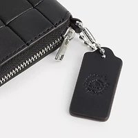 Zip Around Wallet In Checkerboard Upcrafted Leather