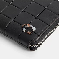 Zip Around Wallet In Checkerboard Upcrafted Leather
