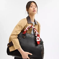 Doodle Heart Print Silk Square Scarf