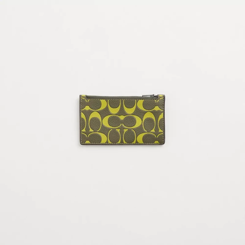 Restored Zip Card Case In Signature Leather