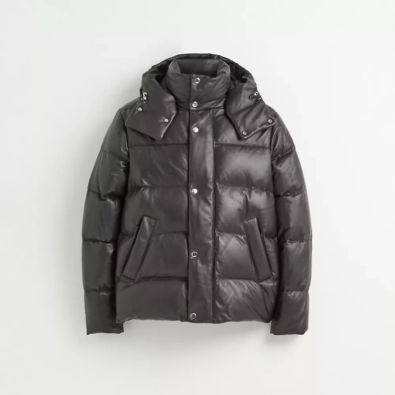 Restored Leather Puffer Jacket
