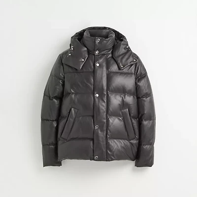 Restored Leather Puffer Jacket