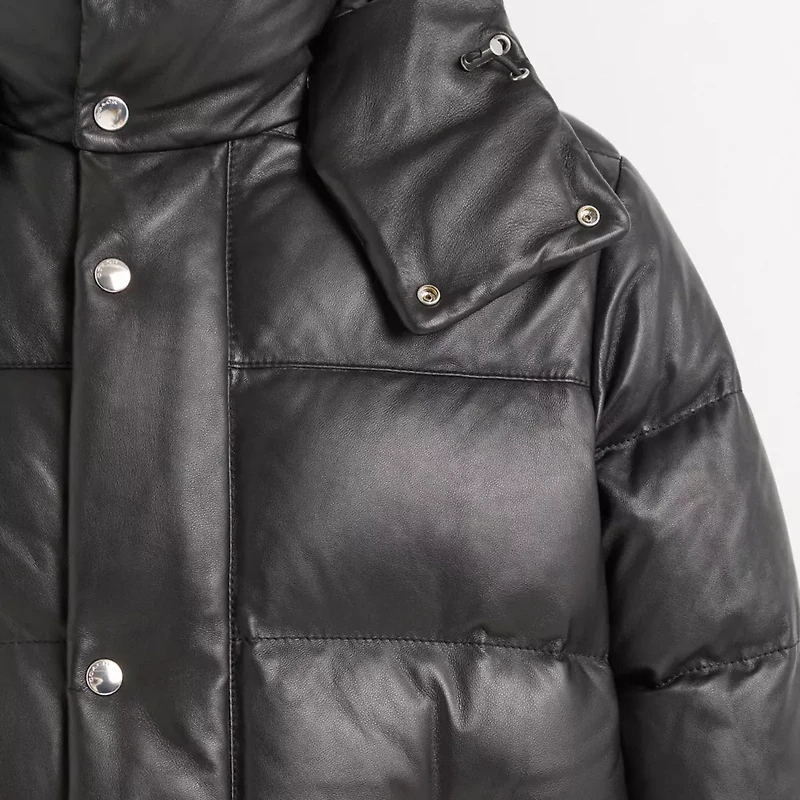 Restored Leather Puffer Jacket