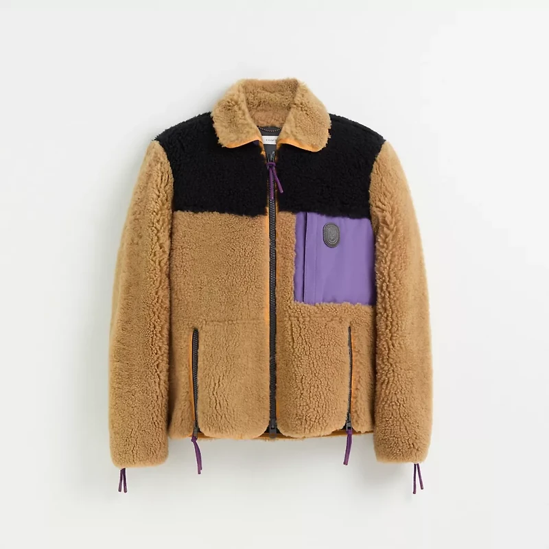 Restored Colorblock Shearling Jacket