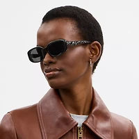 Quilted Oval Rectangle Sunglasses