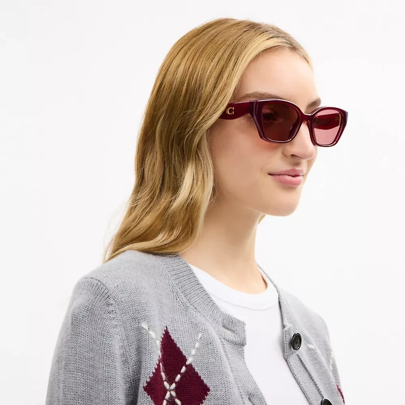 C Hardware Square Cat Eye Sunglasses