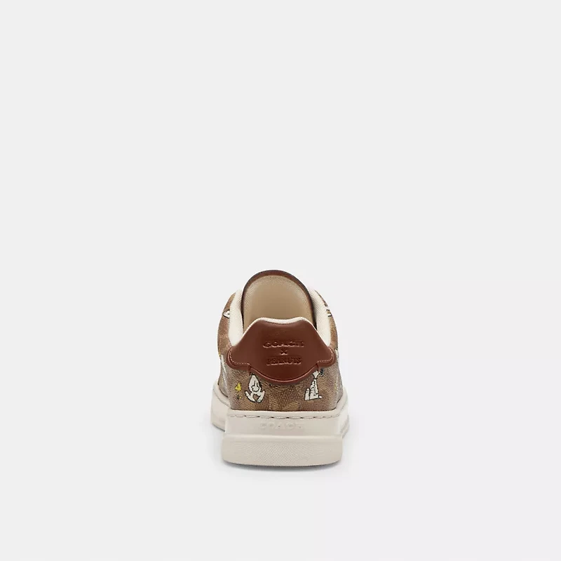 Coach X Peanuts High Line Sneaker Signature Canvas With Snoopy Print