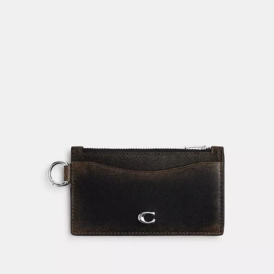 Zip Card Case In Loved Leather