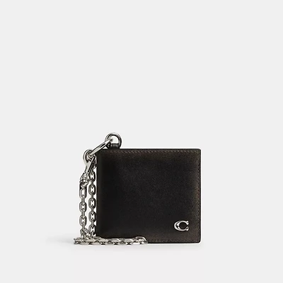 Double Billfold Wallet With Chain In Loved Leather