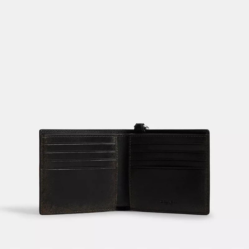 Double Billfold Wallet With Chain In Loved Leather