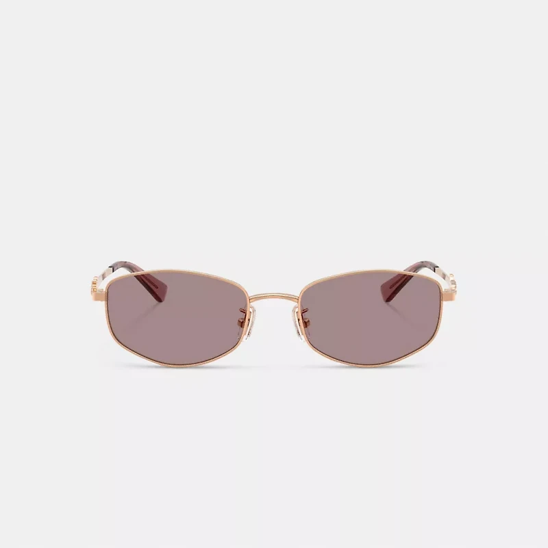 Coach Script Metal Narrow Rectangle Sunglasses