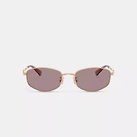 Coach Script Metal Narrow Rectangle Sunglasses