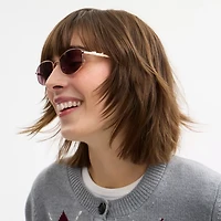 Coach Script Metal Narrow Rectangle Sunglasses