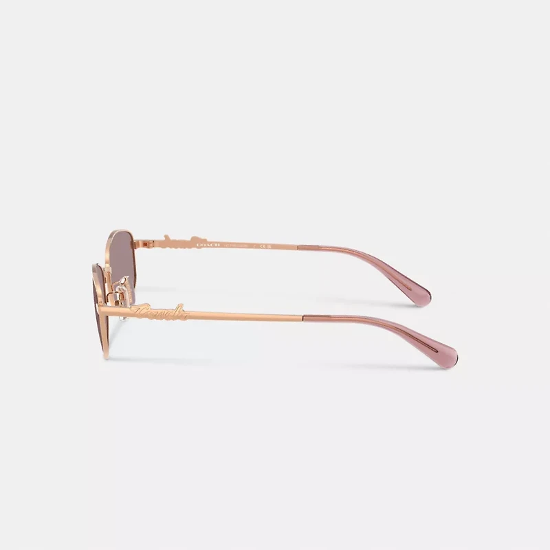 Coach Script Metal Narrow Rectangle Sunglasses