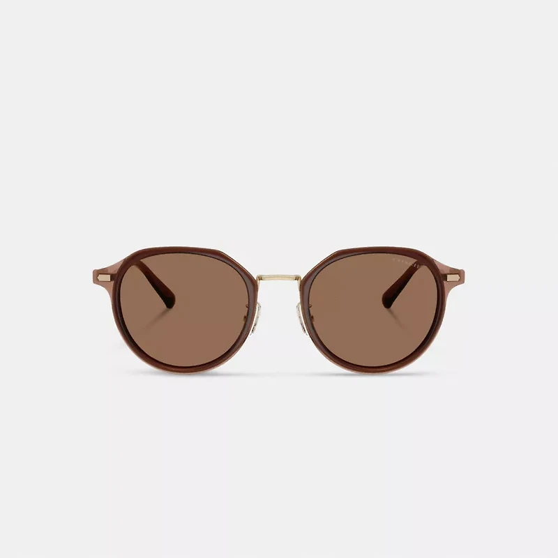Textured Metal Round Sunglasses