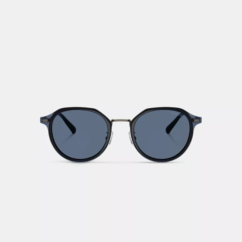 Textured Metal Round Sunglasses