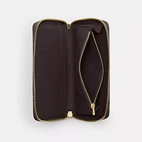 Long Zip Around Wallet With Detachable Card Case Signature Canvas