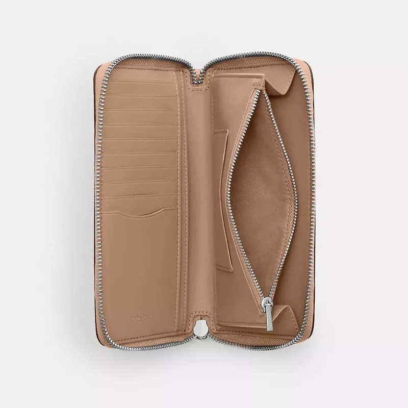 Long Zip Around Wallet With Detachable Card Case In Signature Canvas