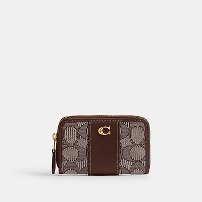 Essential Small Zip Around Card Case Signature Jacquard