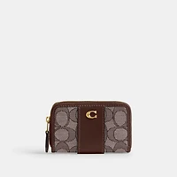 Essential Small Zip Around Card Case In Signature Jacquard