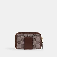 Essential Small Zip Around Card Case In Signature Jacquard