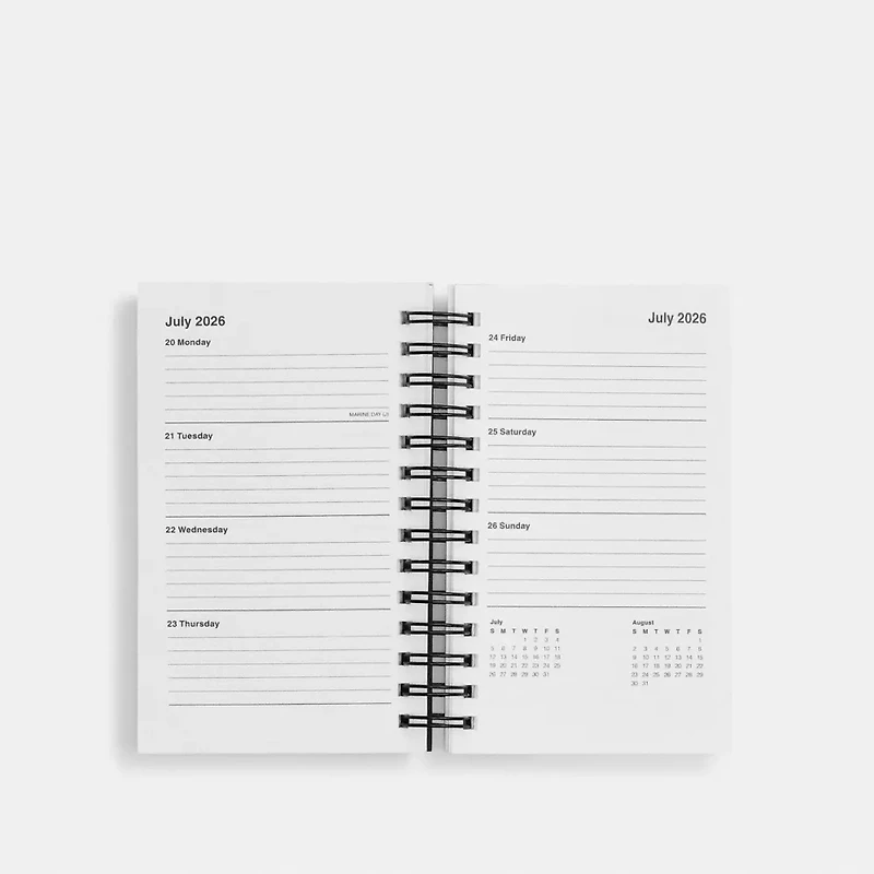2025   2026 3 X5 Spiral Diary Book