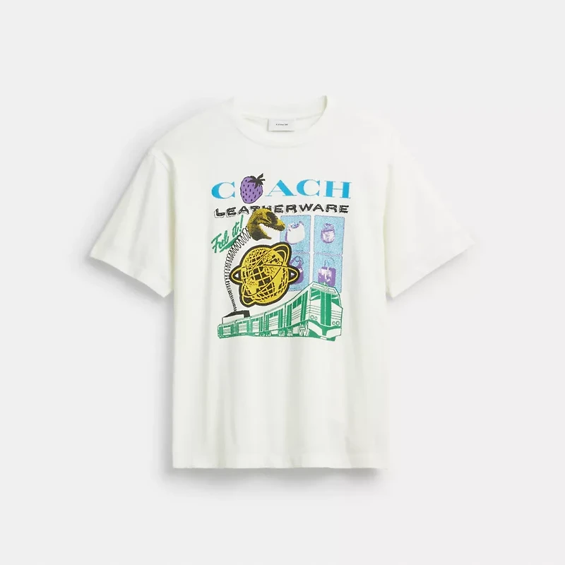 Collage Train Relaxed T Shirt Organic Cotton