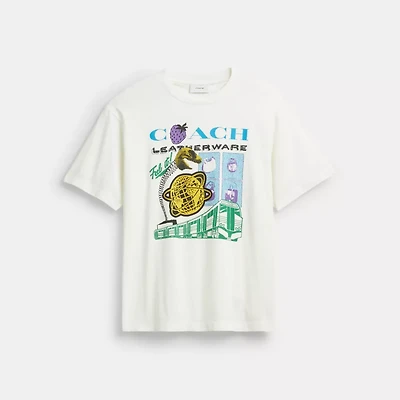 Collage Train Relaxed T Shirt Organic Cotton