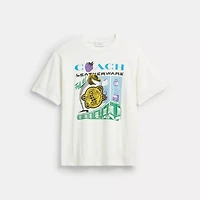 Collage Train Relaxed T Shirt Organic Cotton