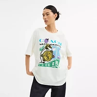 Collage Train Relaxed T Shirt Organic Cotton