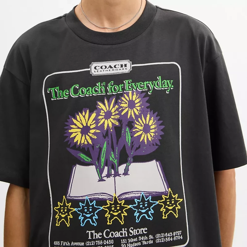 Collage Flower Relaxed T Shirt Organic Cotton