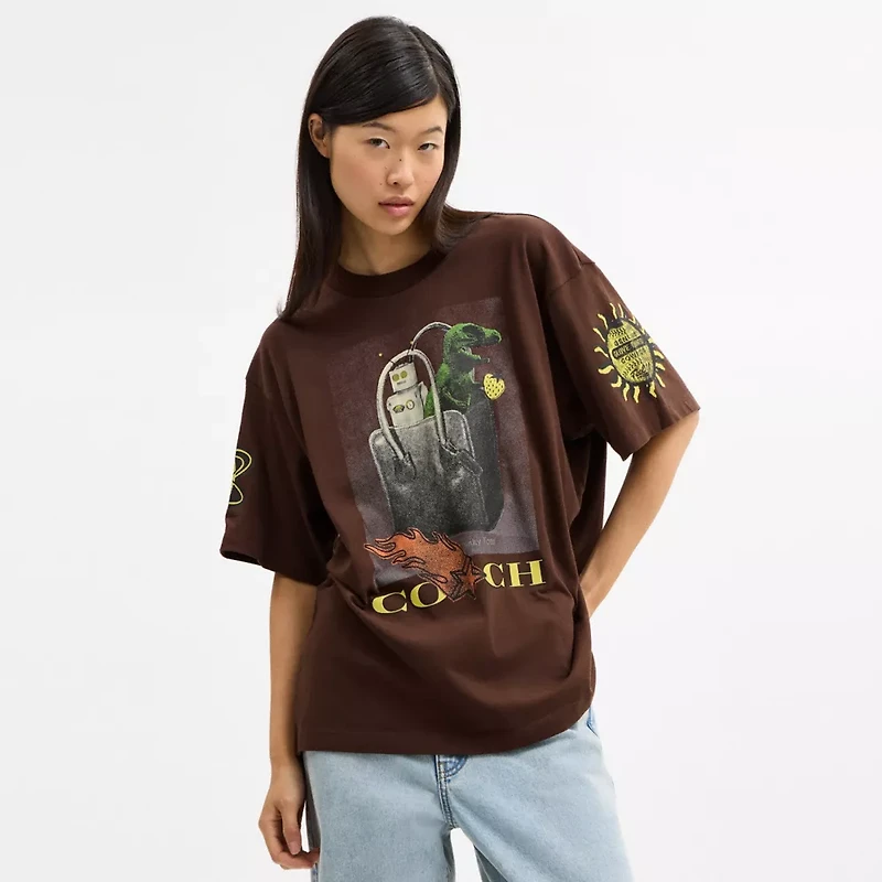 Coach Graphic Relaxed T Shirt Organic Cotton