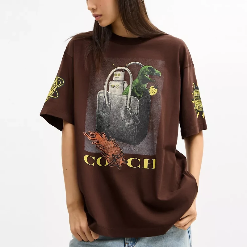 Coach Graphic Relaxed T Shirt Organic Cotton
