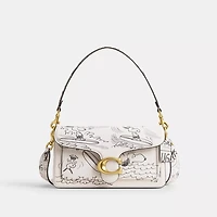 Coach X Peanuts Tabby Shoulder Bag 26 With Newspaper Print