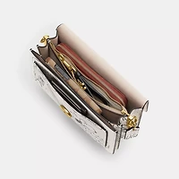 Coach X Peanuts Tabby Shoulder Bag 26 With Newspaper Print