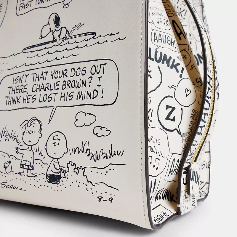 Coach X Peanuts Rogue Bag With Newspaper Print