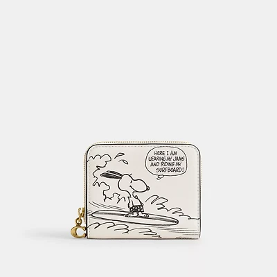 Coach X Peanuts Essential Billfold Wallet With Newspaper Print