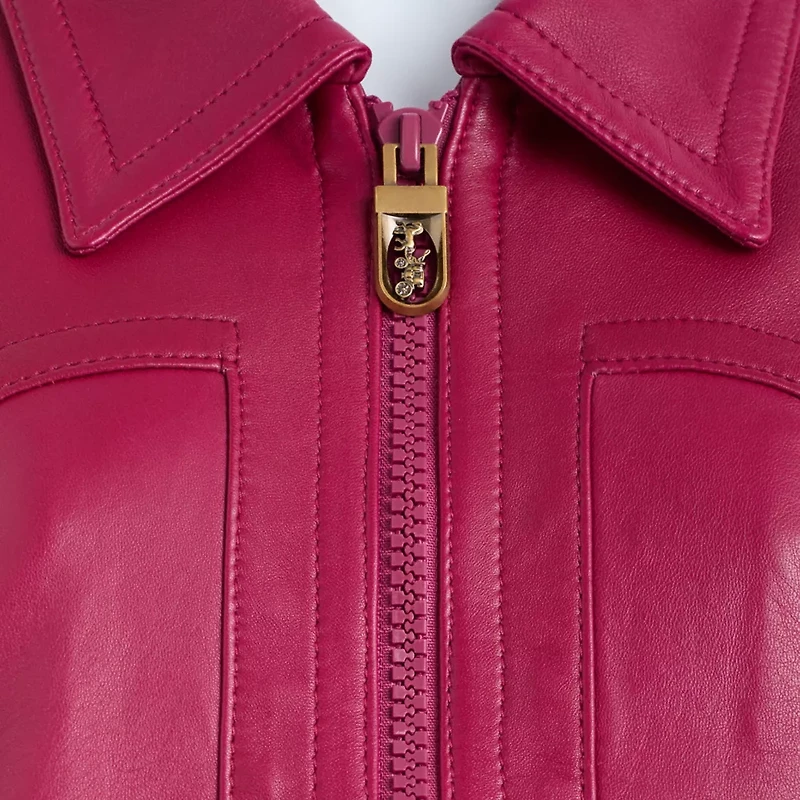 Restored Cropped Leather Blouson
