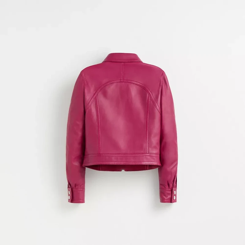 Restored Cropped Leather Blouson