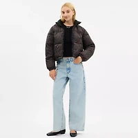 Leopard Print Reversible Puffer Jacket Recycled Polyamide