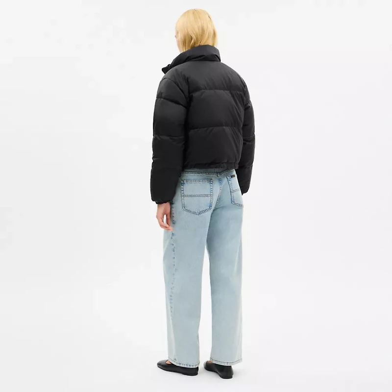Leopard Print Reversible Puffer Jacket Recycled Polyamide