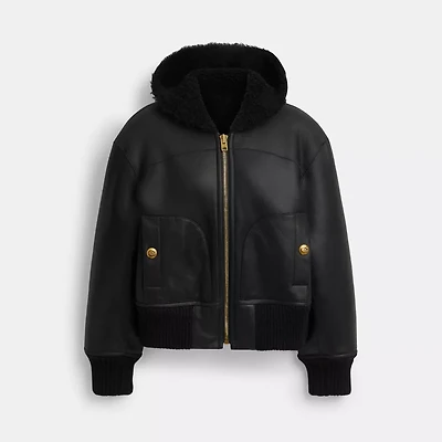 Reversible Shearling Hoodie