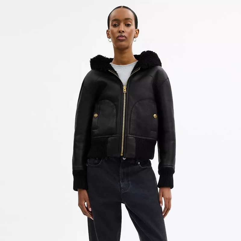 Reversible Shearling Hoodie