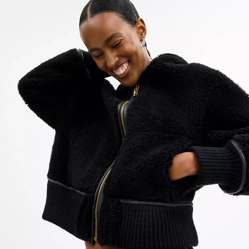 Reversible Shearling Hoodie