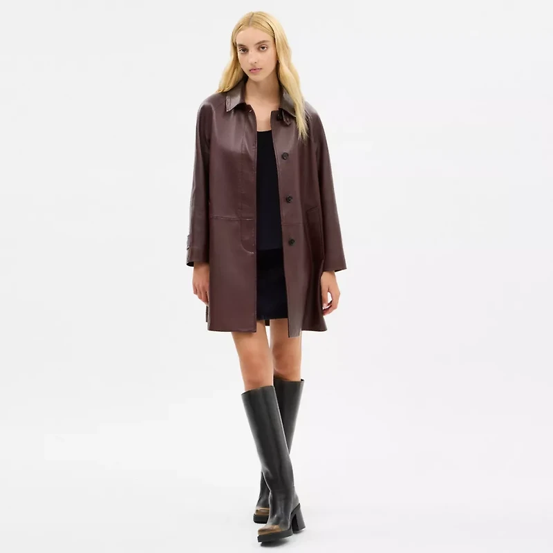 Leather Balmacaan