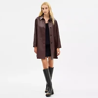 Leather Balmacaan