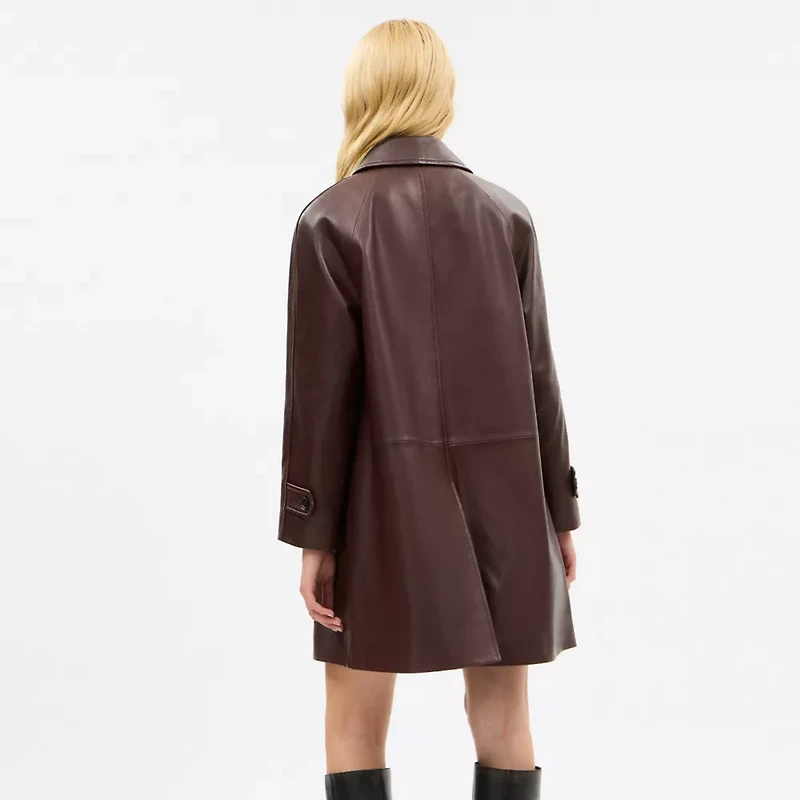 Leather Balmacaan