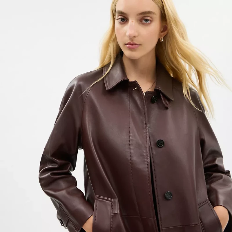 Leather Balmacaan