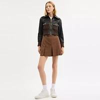 Sculpted C Plaid Pleated Skirt