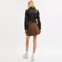 Sculpted C Plaid Pleated Skirt
